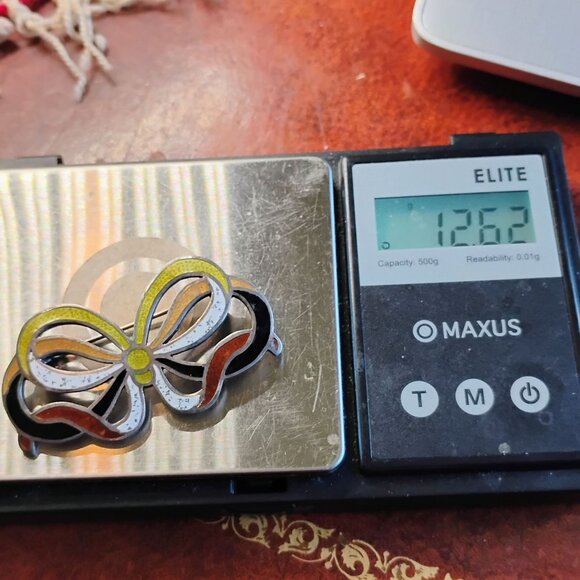 VTG Margot De Taxco Sterling Silver Enamel Bow Ribbon Knot Brooch Pin Mexico - Picture 7 of 10